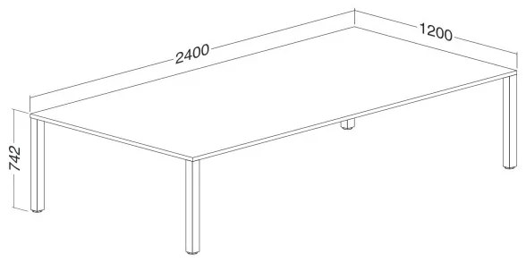 Konferenčný stôl ProOffice 120 x 240 x 74,2 cm