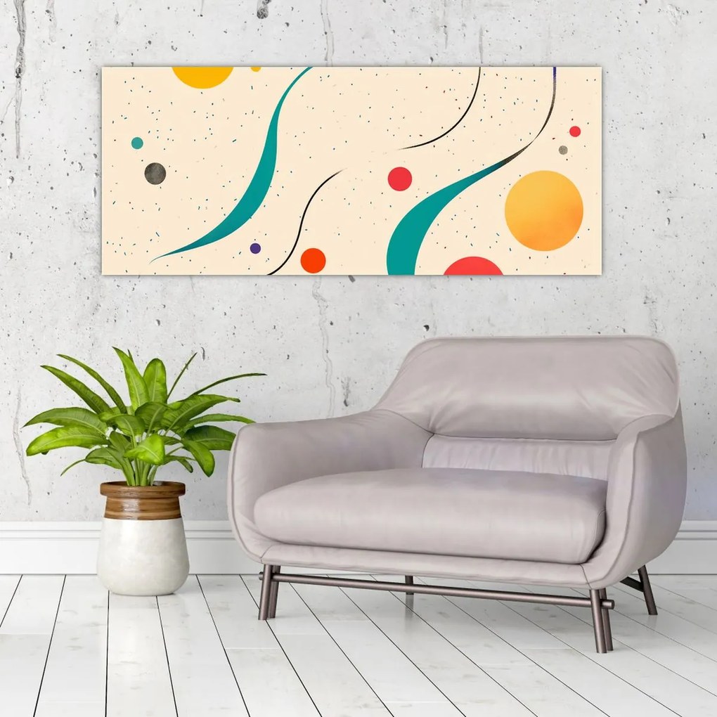 Obraz - Minimalistická farebná ilustrácia (120x50 cm)