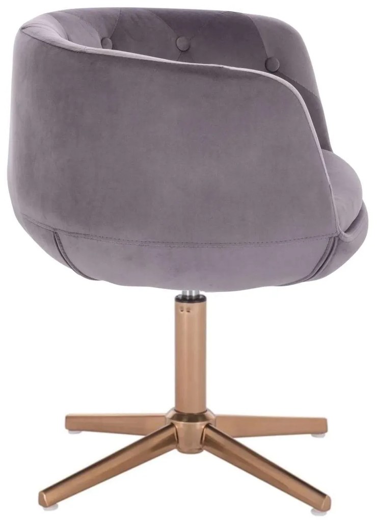 LuxuryForm DESIGN Kreslo MONTANA VELUR na zlatom kríži - šedé