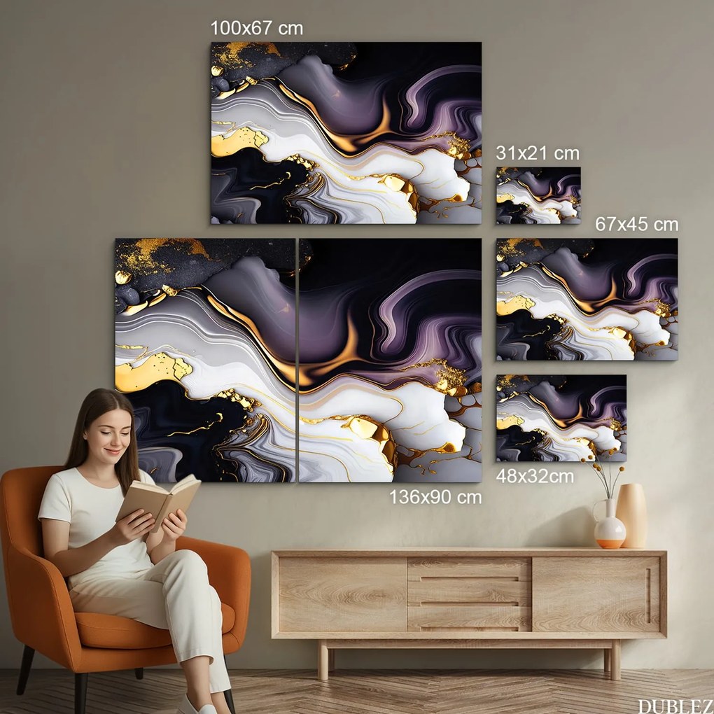 DUBLEZ | Drevený farebný obraz - Mramor