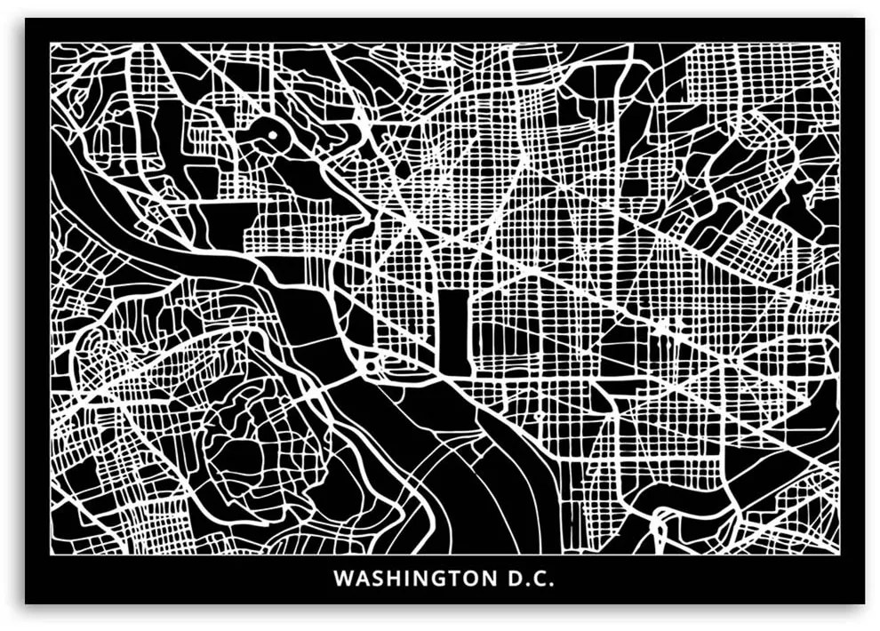 Gario Obraz na plátne Plán mesta Washington DC Rozmery: 60 x 40 cm