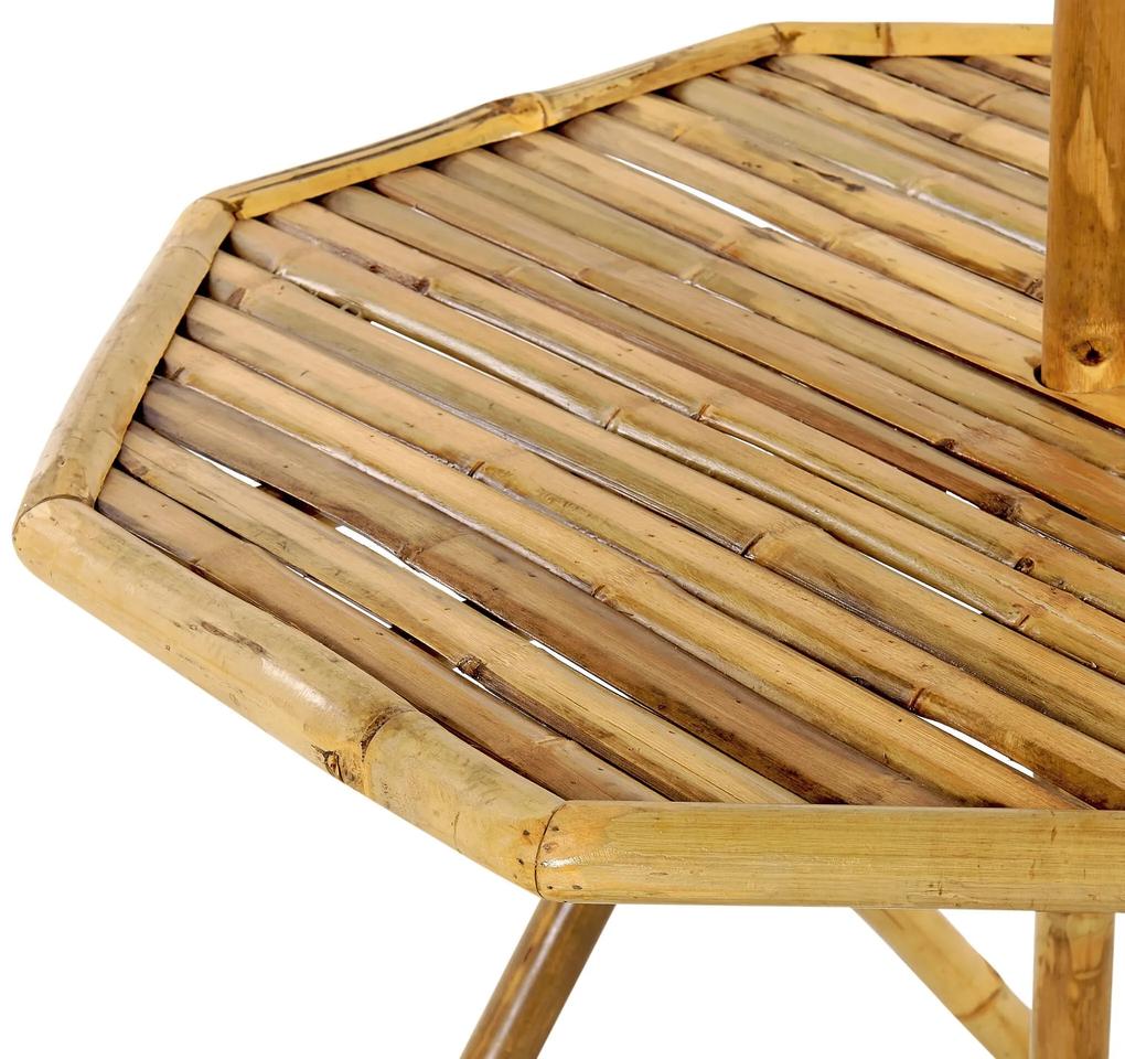 Bambusový záhradný bistro stôl so slnečníkom MOLISE Beliani