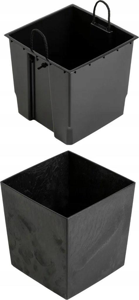Sada 3 ks květináčů Walter černý beton