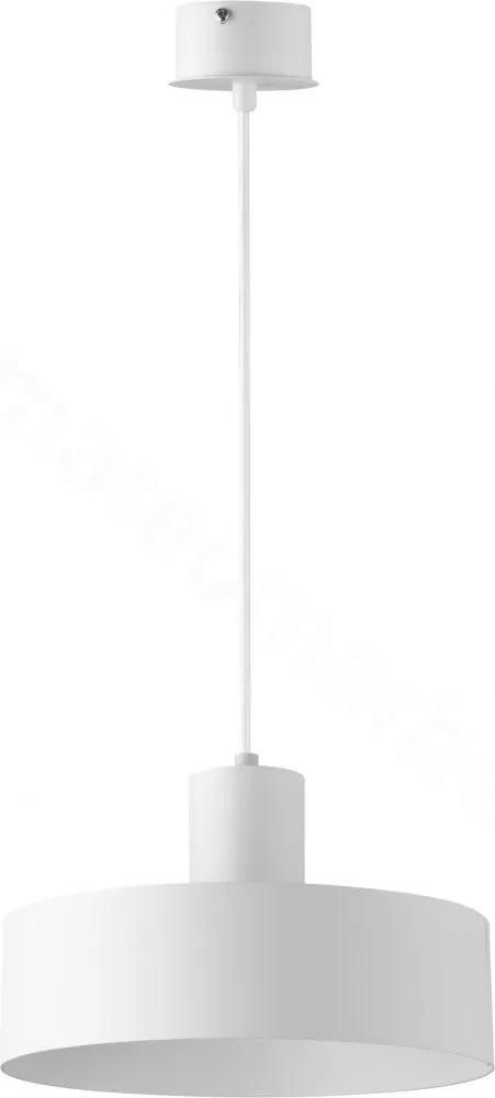 SIGMA Závesné industriálne osvetlenie RIF, 1xE27, 60W, 25cm, okrúhle, biele