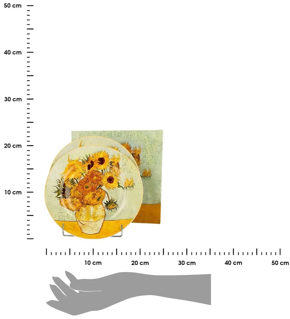 Porcelánový dezertný tanier Van Gogh Sunflowers, (fi) 19 cm, sada 2ks