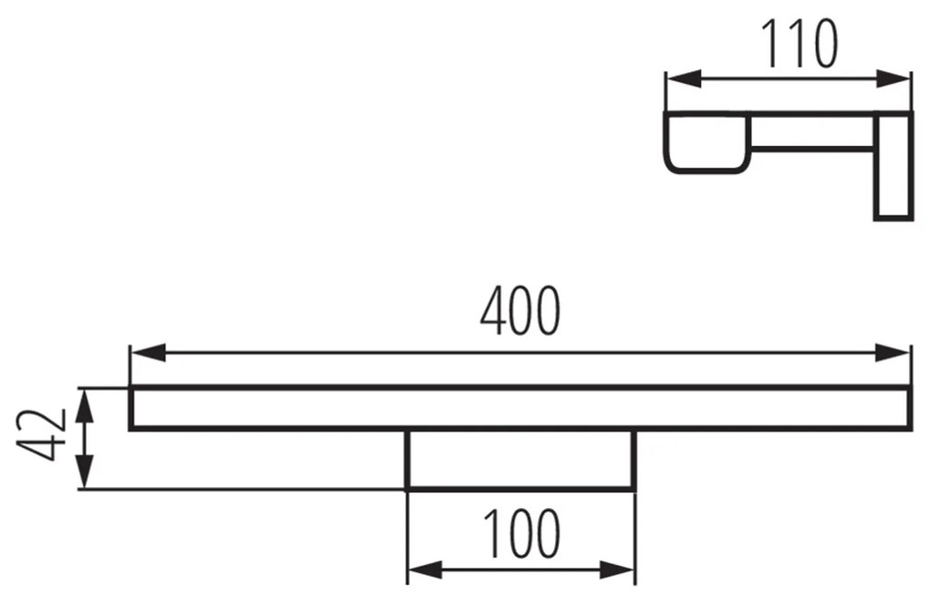 KANLUX Sapho, ASTEN LED nástenné svietidlo 8W, 400x42x110mm, čierna matná, 26683