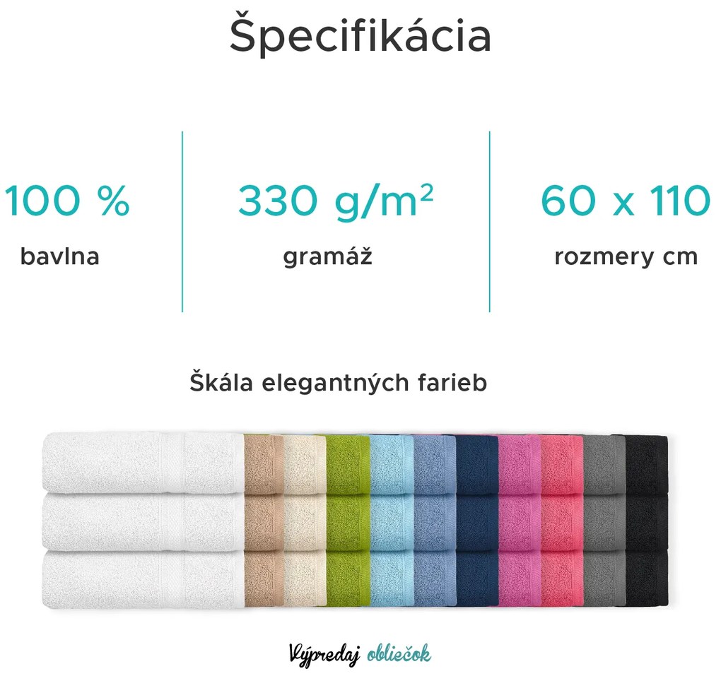 Uterák CLARYSSE ELEGANCE 60x110 cm svetlomodrý, 100% bavlna