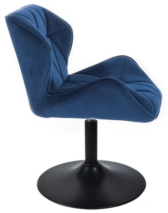 LuxuryForm DESIGN Stolička MILANO VELUR na čiernom tanieri - modrá
