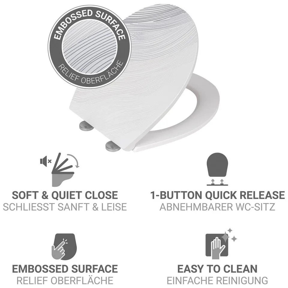 Záchodová doska s automatickým zatváraním 38 x 44,5 cm Menin – Wenko