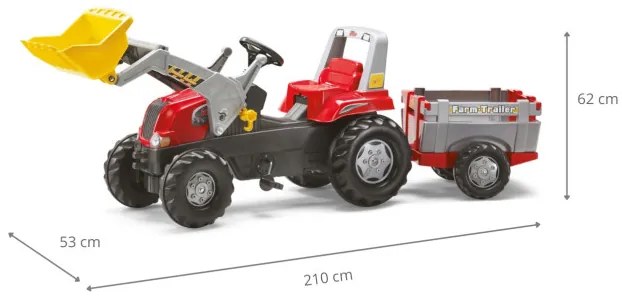 Šlapací traktor RT s prívesom a lyžicou Rolly Toys 811397