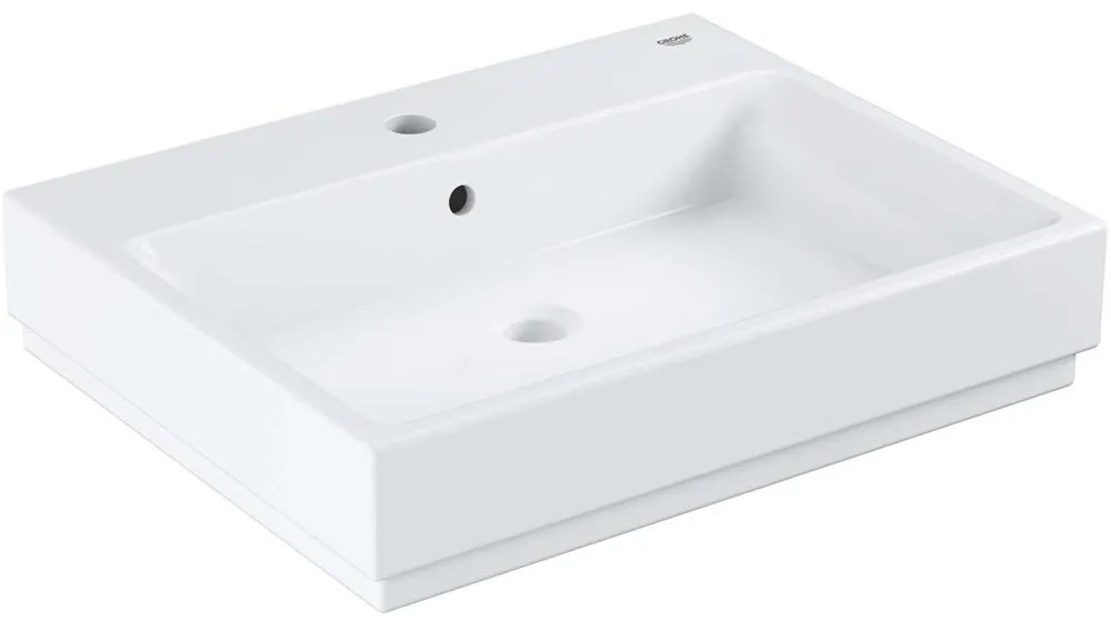 GROHE Cube Ceramic závesné umývadlo s otvorom, s prepadom, 600 x 490 mm, alpská biela, s povrchovou úpravou PureGuard, 3947300H