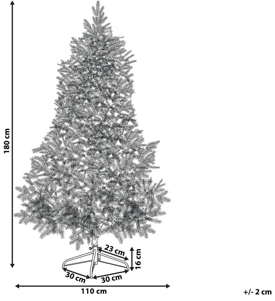 Zasnežený umelý vianočný stromček 180 cm biely TOMICHI Beliani