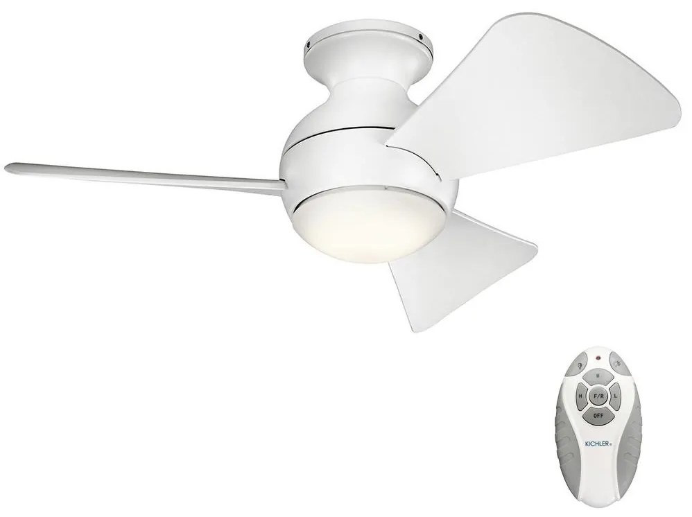 Elstead Kichler KLF-SOLA-34-WHT-LED Stmievateľný stropný ventilátor SOLA 10W/230V IP23+DO ED0414