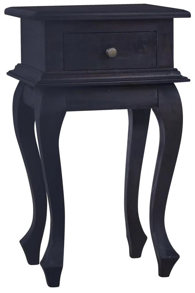 vidaXL Nočný stolík bledá čierna káva 35x30x60cm mahagónový masív