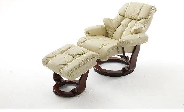 Polohovacie kreslo HABI krémové/orech