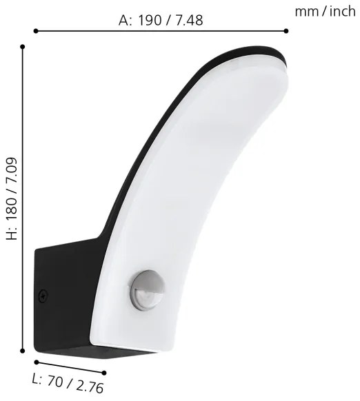 Eglo 98149 - LED Vonkajšie svietidlo so senzorom FIUMICINO LED/11W/230V IP44