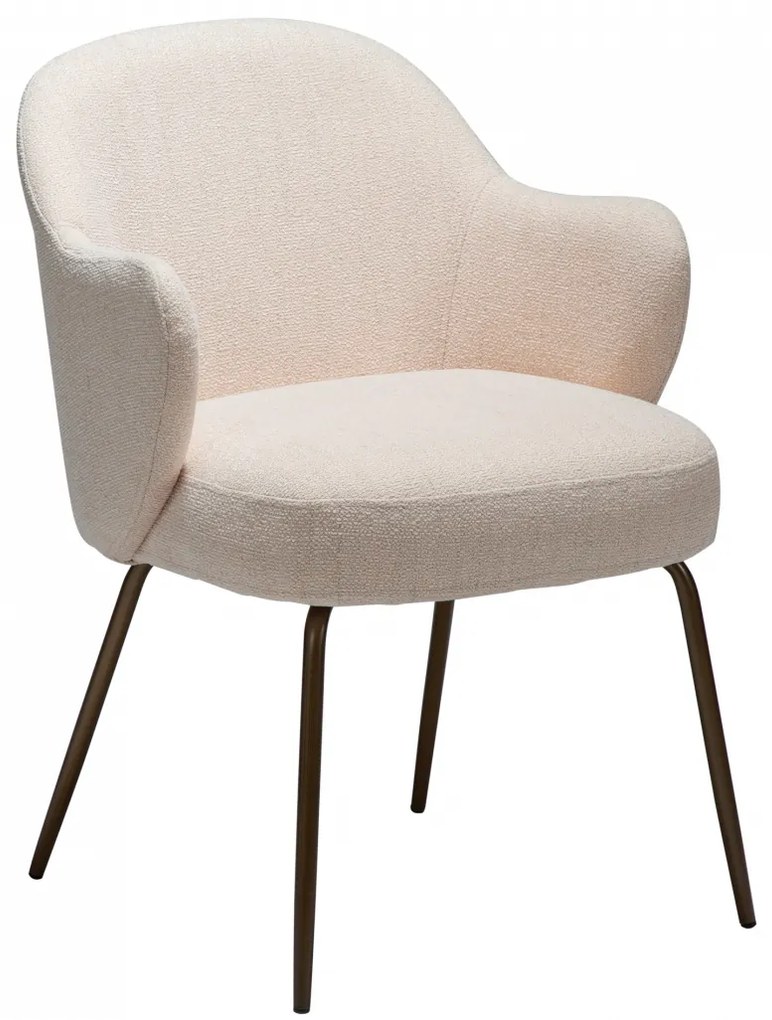 BAE ČALÚNENÁ STOLIČKA S PODRÚČKAMI pink/antique brass