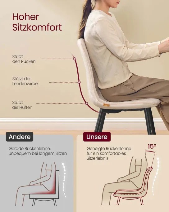 Set štyroch jedálenských stoličiek KDC188W01 (4 ks)