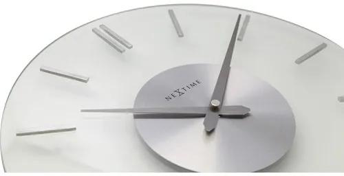 Nástenné hodiny NeXtime Stripe mliečne sklo Ø 31 cm
