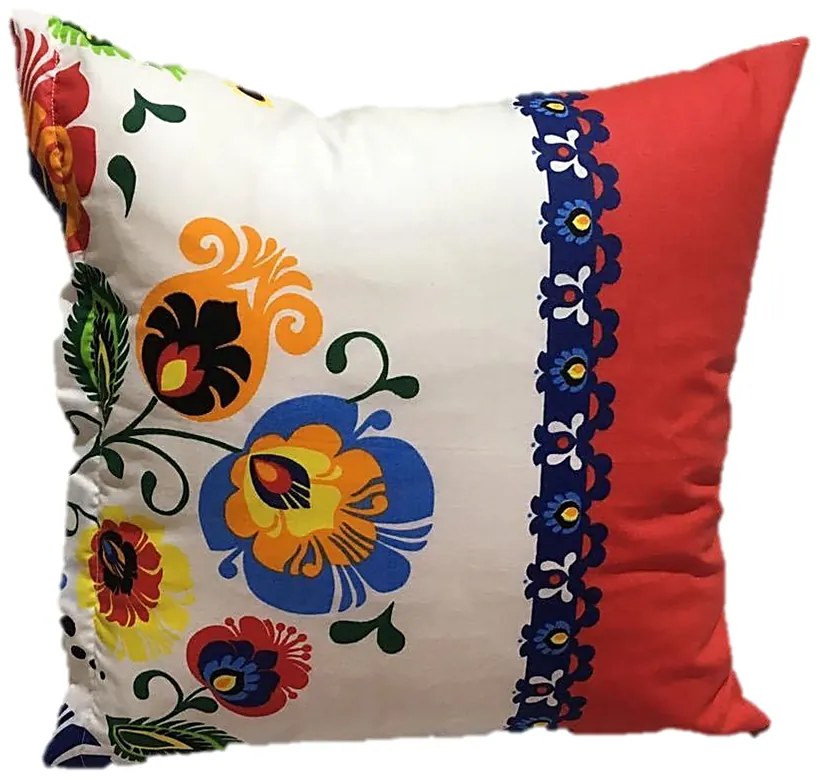 INTERMEDIC SK Obliečka na vankúšik Folklór červený pruh 40x40cm