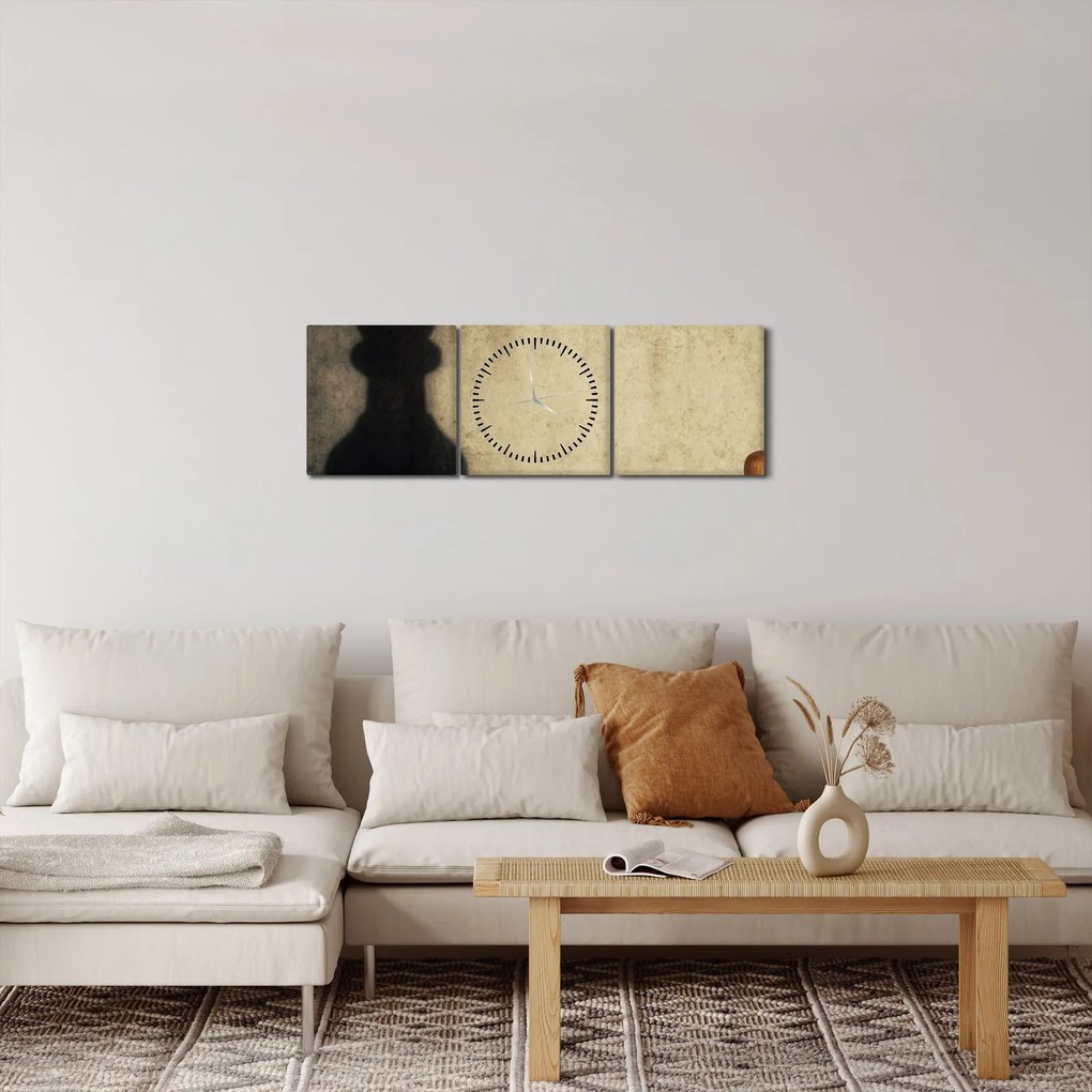 Obraz - Šach 2 (s hodinami) (90x30 cm)