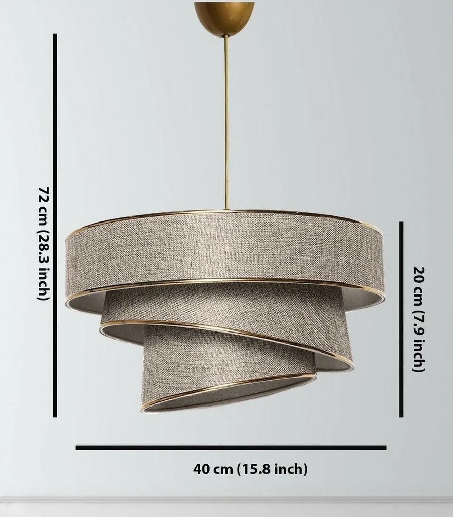 Závesný luster Couper - Beige, Gold