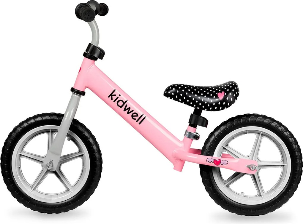 Balančný bicykel Kidwell REBEL Ružový pre dievčatá 3–4 roky, 12" EVA kolesá
