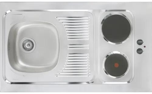 Minikuchyňa so spotrebičmi Flex Well Nano 100 cm farba čela buk matná farba korpusu buk