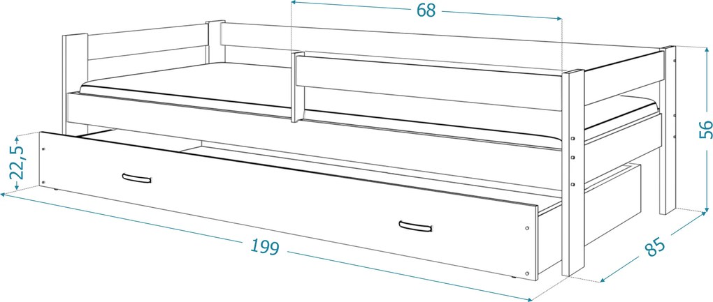 GL Biela detská posteľ Hugo Variant veľkosť postele: 160x80