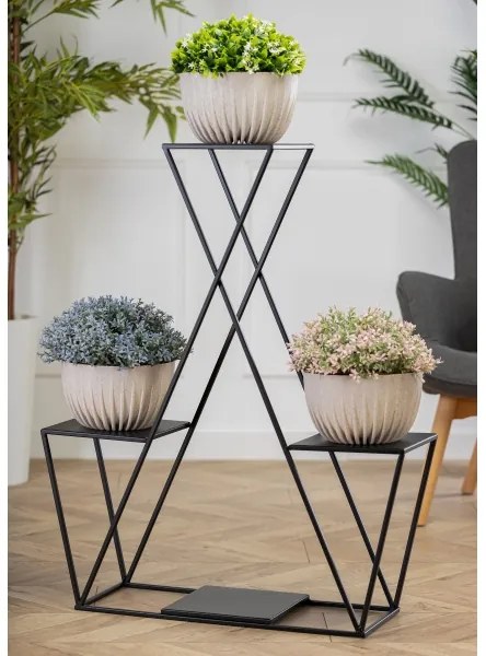 Stojan na kvety 95x78 cm čierna