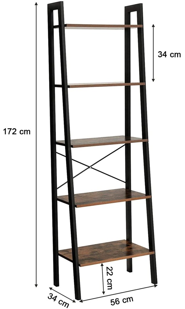 Dekorstudio Policová rustikálna knižnica - LLS45X