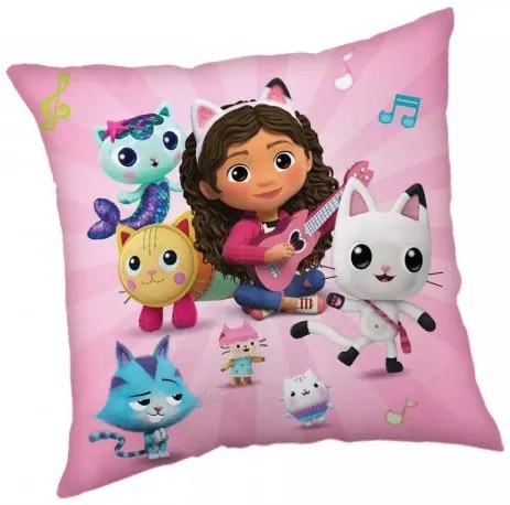 Jerry Fabrics - Dievčenský vankúšik Gábinin kúzelný domček / 40 x 40 cm