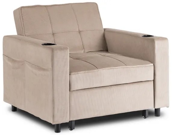 Kreslo JEREMY bežové, z manšestru