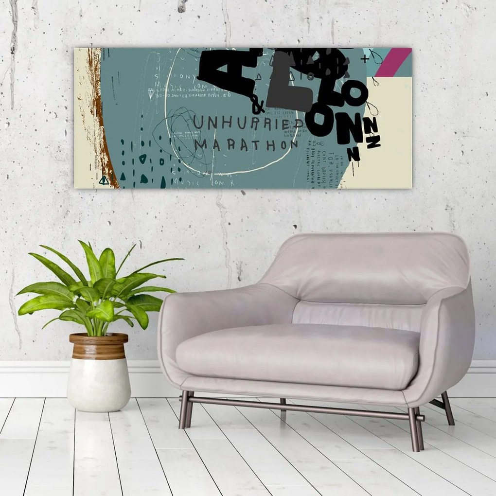 Obraz - Lietajúci balón s dúhou (120x50 cm)