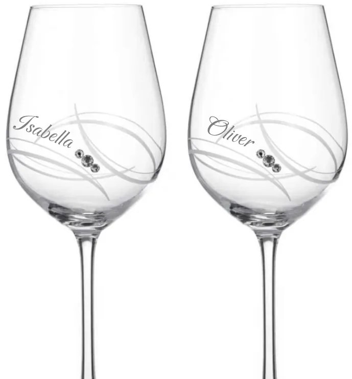 Dekorant Svadobné poháre na biele víno Apollo s krystaly Swarovski 360 ml 2KS