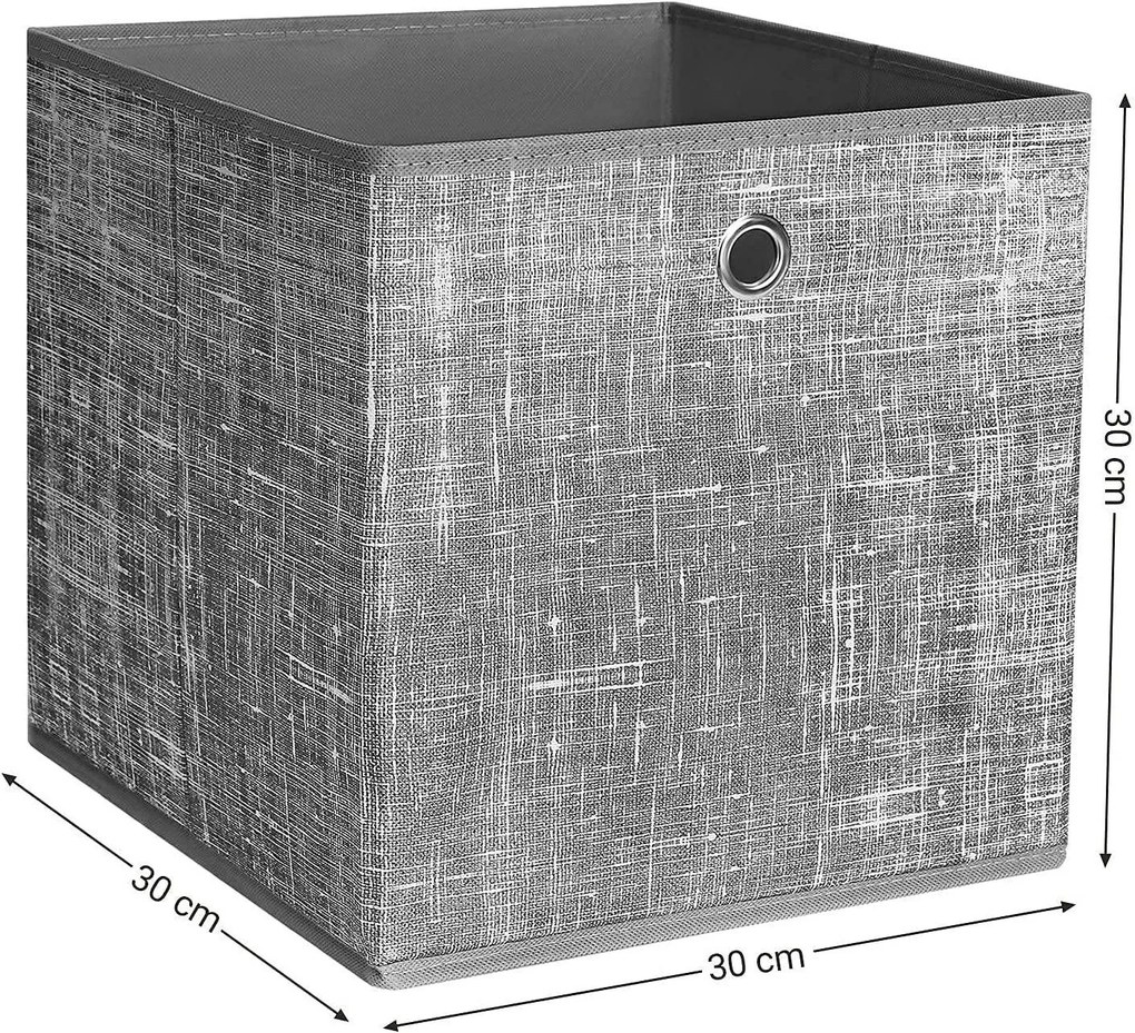 Úložný box Grey, sada 6ks, 30x30x30 cm, sivá