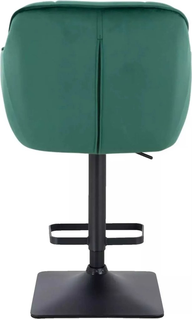 LuxuryForm DESIGN Barová stolička AVOLA VELUR na čiernej hranatej podstave - zelená