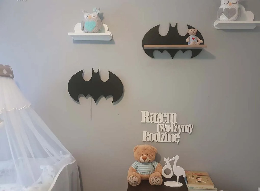 Polička batman - čierna