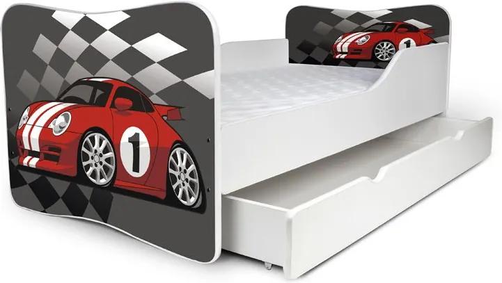 MAXMAX Detská posteľ so zásuvkou RACE + matrac ZADARMO