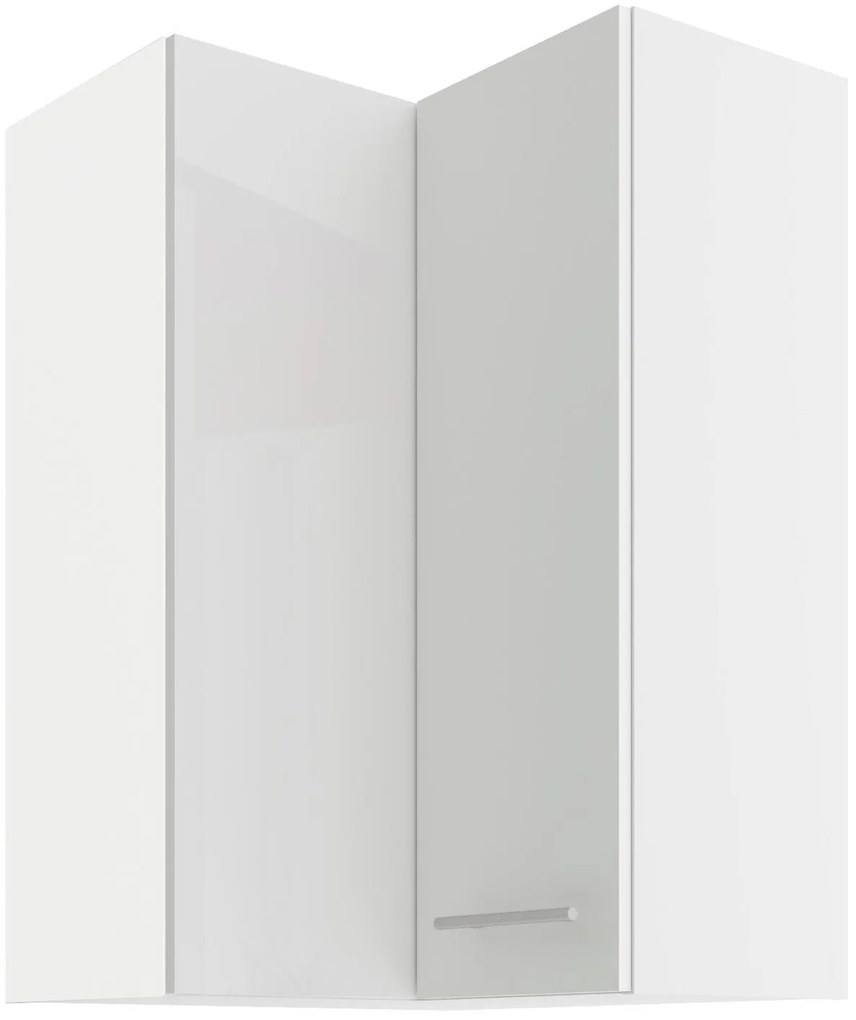 Horná rohová kuchynská skrinka Lavera 60x60 GN-90 2F (90°) (korpus: biela + front: lesk biely). Akcia -6%. Vlastná spoľahlivá doprava až k Vám domov. 1134526