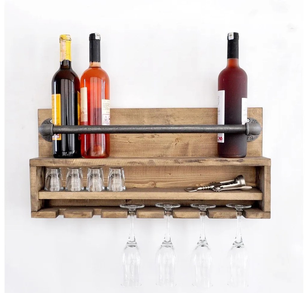 Kuchynská nástenná polica BORU 28x60 cm smrek/borovica