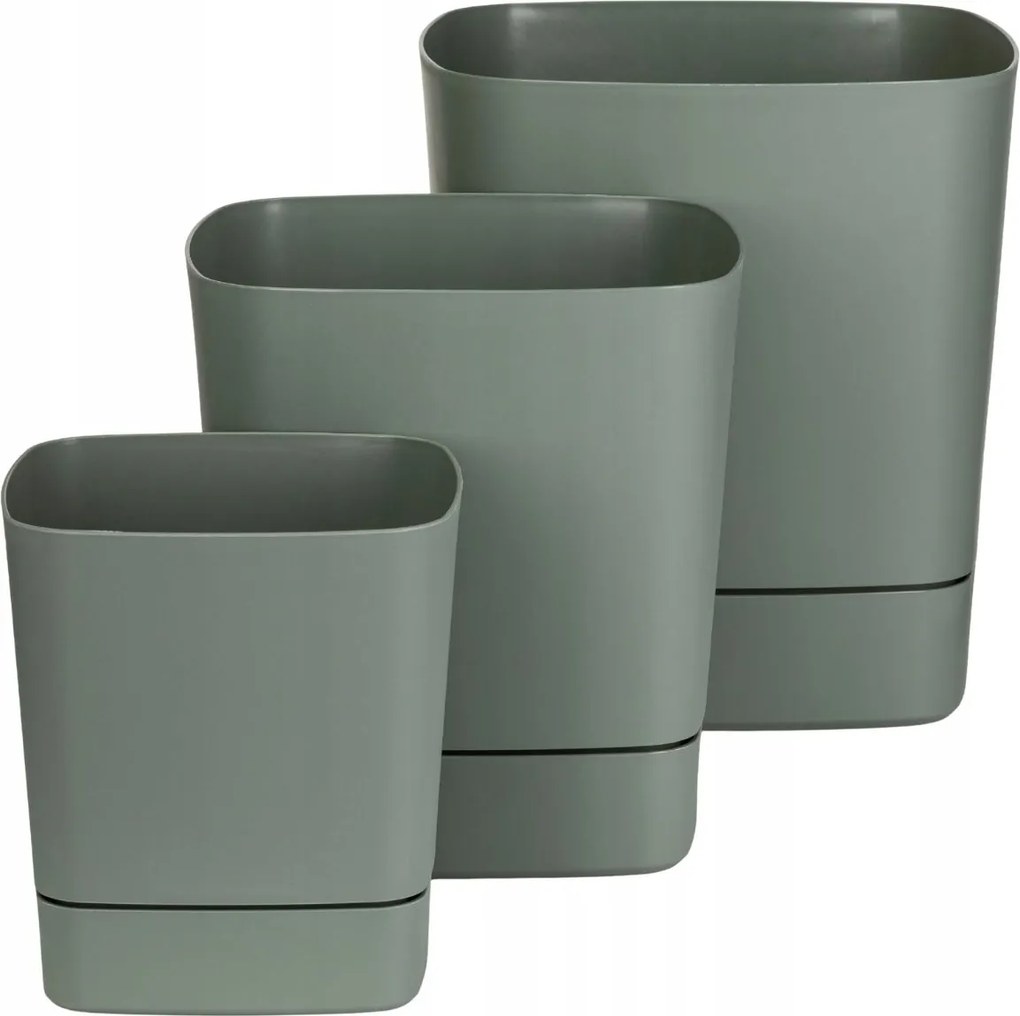 Plastový květináč s podmiskou Cubi 16x16 cm - výber z 6 prevedení