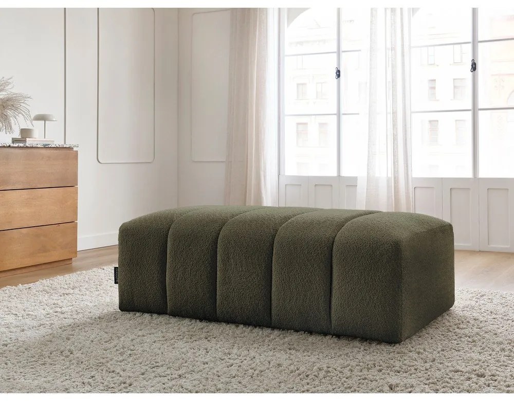 Zelená podnožka z textílie buklé Annecy – Bobochic Paris