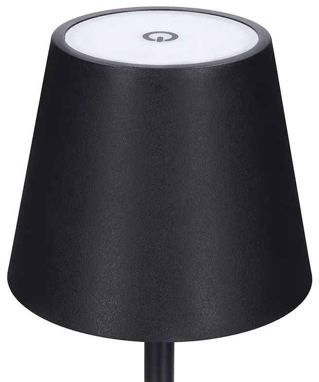SOLIGHT LED nabíjacia lampička Lucca, 120lm, zmena CCT, stmievanie, čierna
