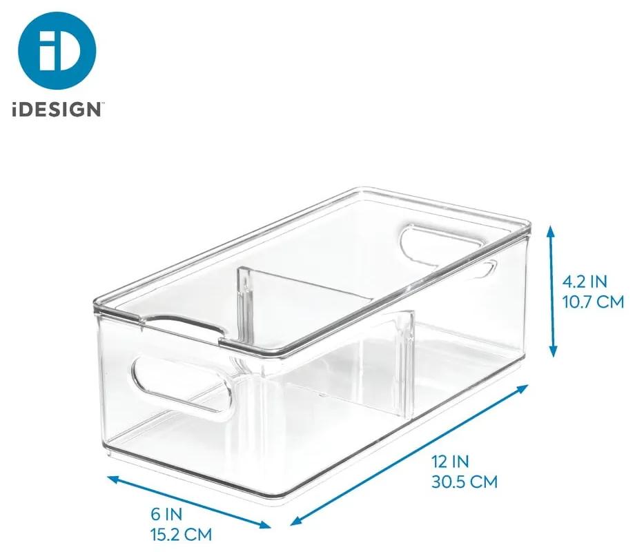 Transparentný úložný box s vekom iDesign The Home Edit, 30,5 x 15,2 cm