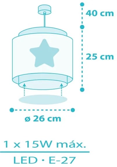 Dalber 76012T - Detský luster BABY DREAMS 1xE27/15W/230V modrá