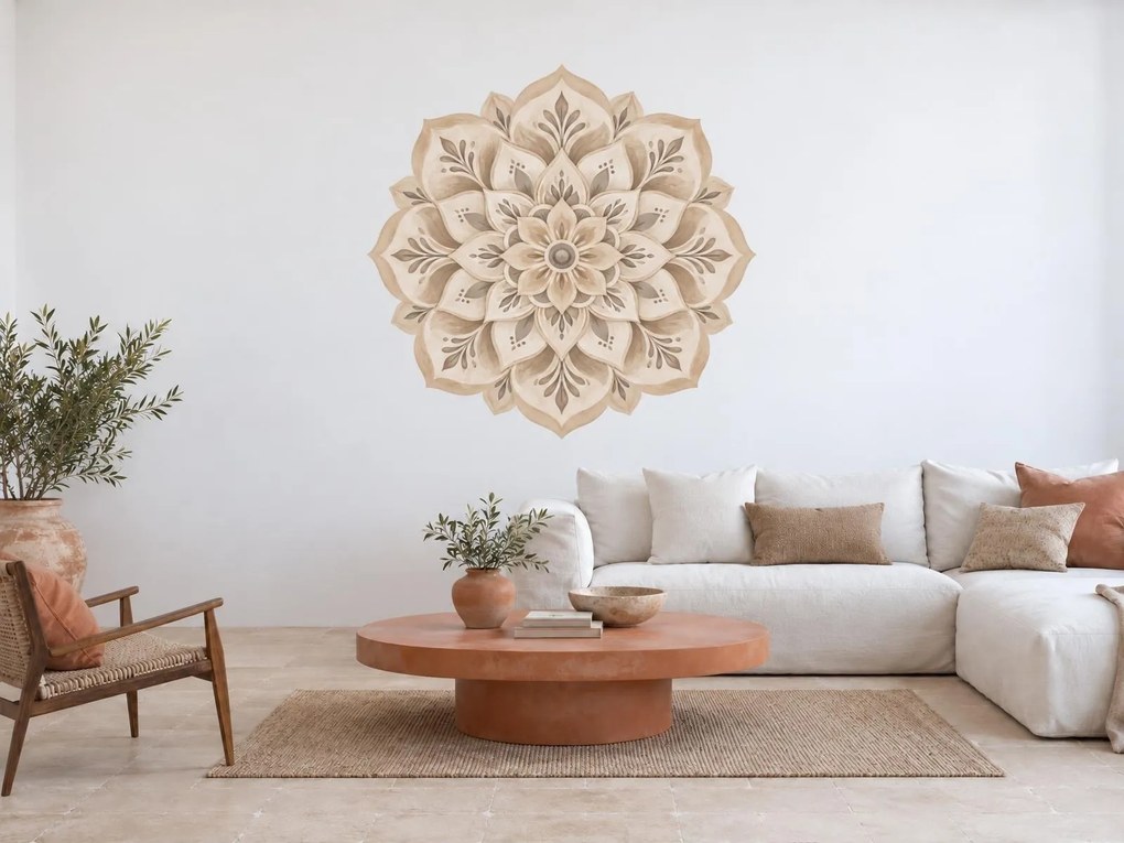 Béžová mandala arch 46 x 45 cm