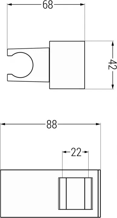 Mexen príslušenstvo - 1-bodový držiak na ručnú sprchu, čierna, 79355-70