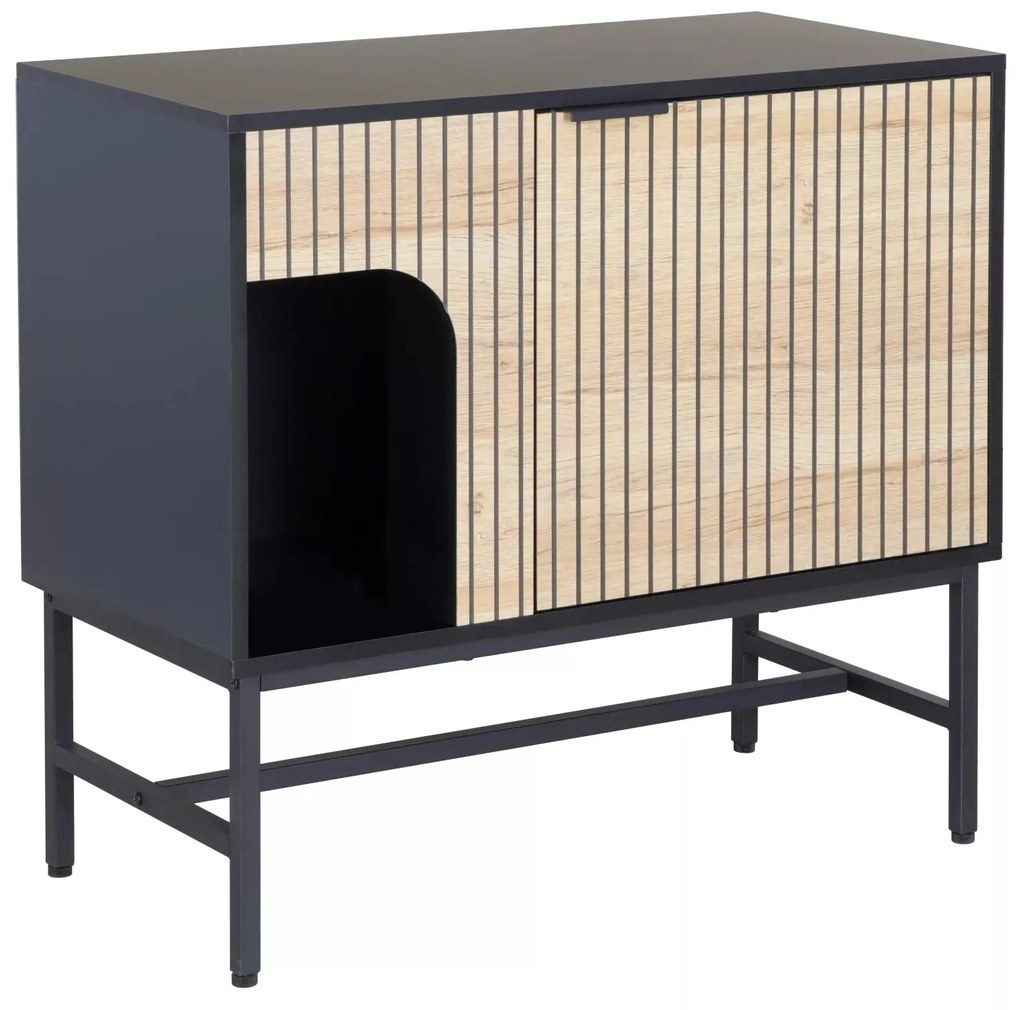 Komoda Mago 75 cm dub přírodní/černý mat