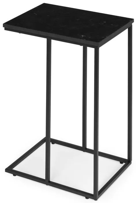 Čierny stolík s mramorovým efektom